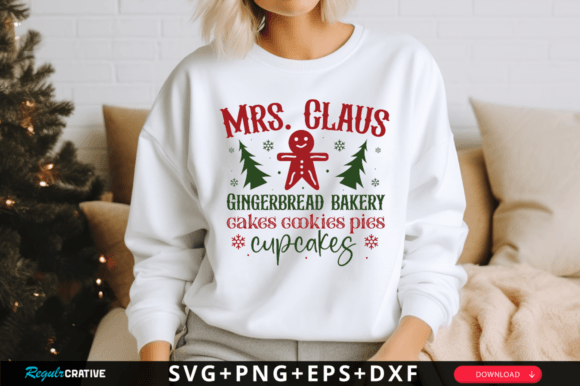 Mrs. Claus Gingerbread Bakery Cakes SVG