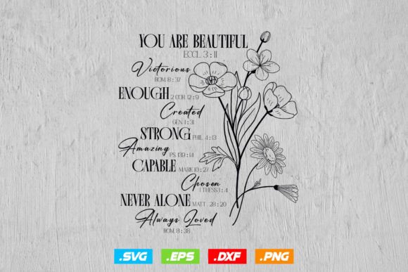You Are Beautiful Worthy Capable Svg